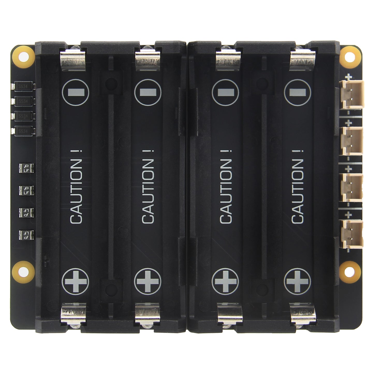 Geekworm X12-A1 Stackable 4-Slot 18650 Battery Holder with Protection Fuse Compatible with X1209 & X1203 UPS HAT