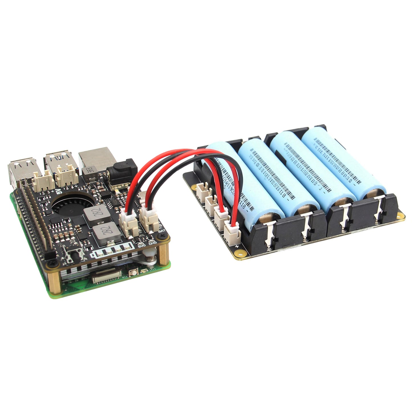 Geekworm X12-A1 Stackable 4-Slot 18650 Battery Holder with Protection Fuse Compatible with X1209 & X1203 UPS HAT