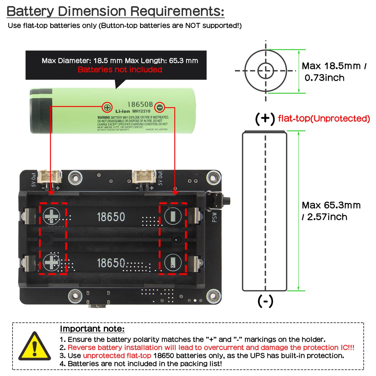 Geekworm X1200 2-Cell 18650 5.1V 5A UPS HAT for Raspberry Pi 5 Series