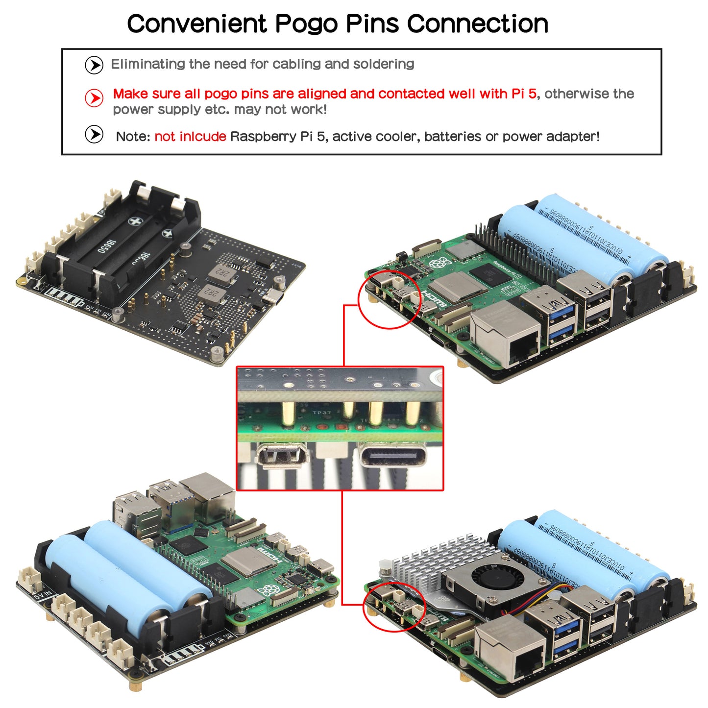 Geekworm X1201 2-Cell 18650 5.1V 5A UPS Shield for Raspberry Pi 5 Series