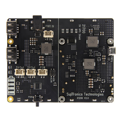Geekworm X1206 V2.0 4-Cell 21700 5.1V 6A UPS HAT for Raspberry Pi 5 Series