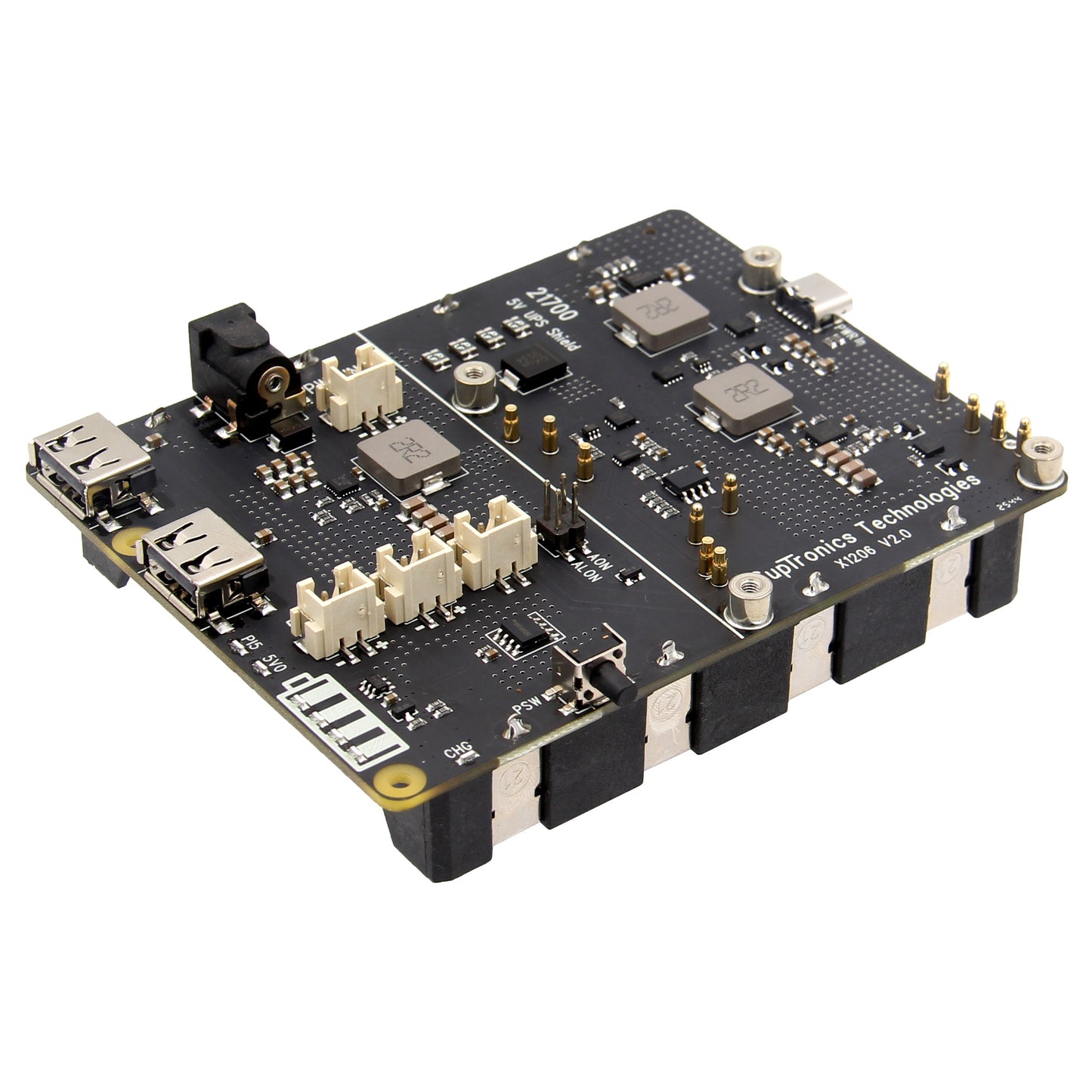 Geekworm X1206 V2.0 4-Cell 21700 5.1V 6A UPS HAT for Raspberry Pi 5 Series