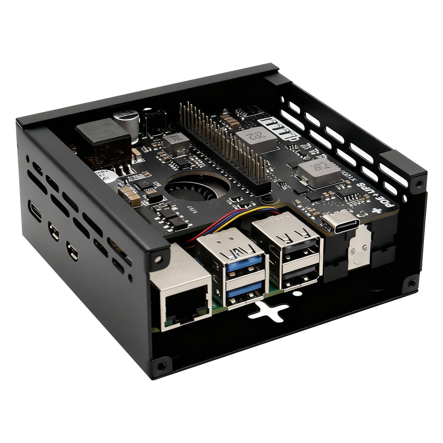 Geekworm X1207-C1 Metal Case for Raspberry Pi 5 and X1207/ X1208 UPS Shield