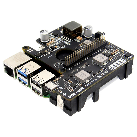 Geekworm X1207 1-Cell 21700 5.1V 5A PoE-Powered UPS HAT for Raspberry Pi 5