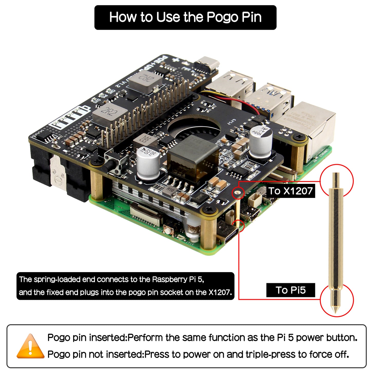 Geekworm X1207 1-Cell 21700 5.1V 5A PoE-Powered UPS HAT for Raspberry Pi 5