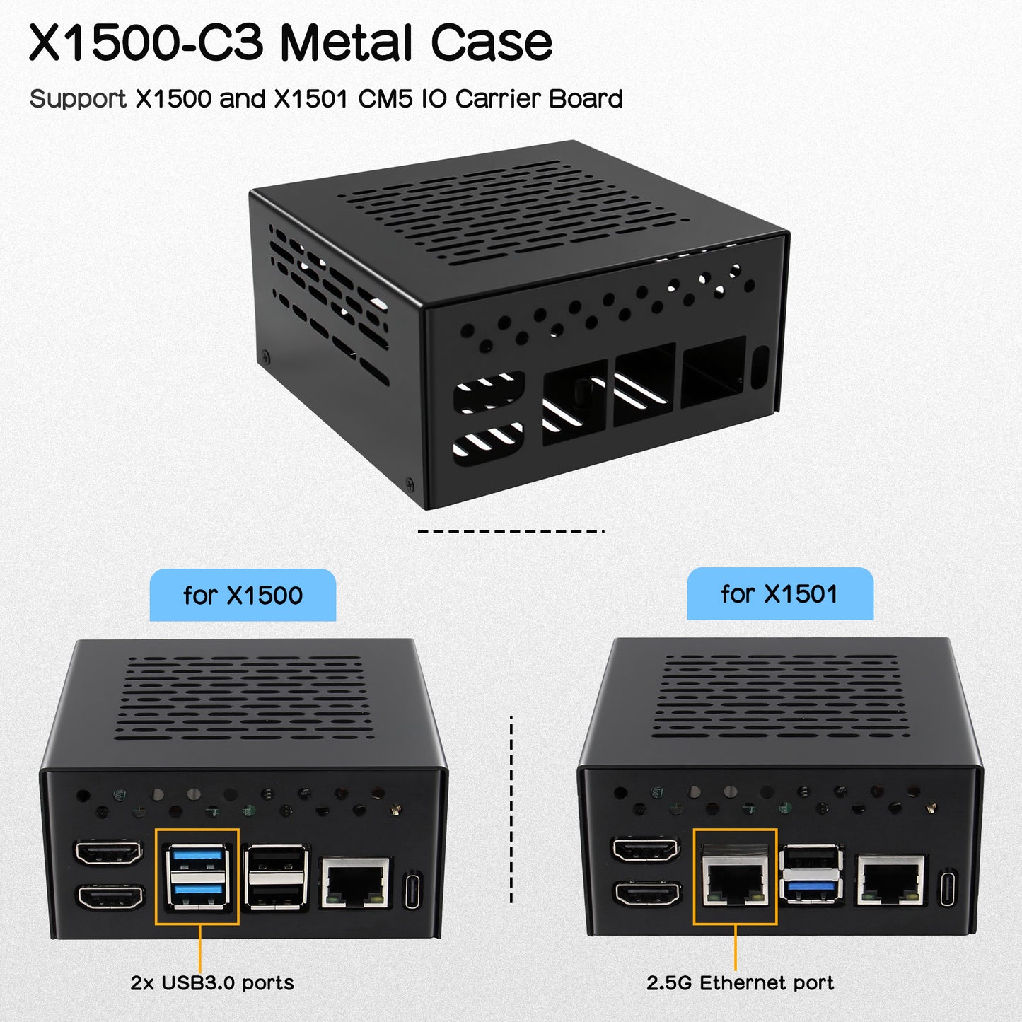 Geekworm X1500-C3 Metal Case for Raspberry Pi CM5 and X1500/X1501