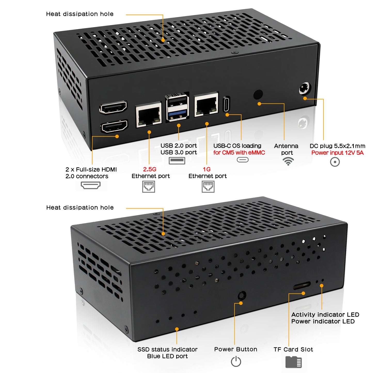 Geekworm X1502-C1 Metal Case Compatible with Raspberry Pi CM5 and X1502 & X15-F1 & C519