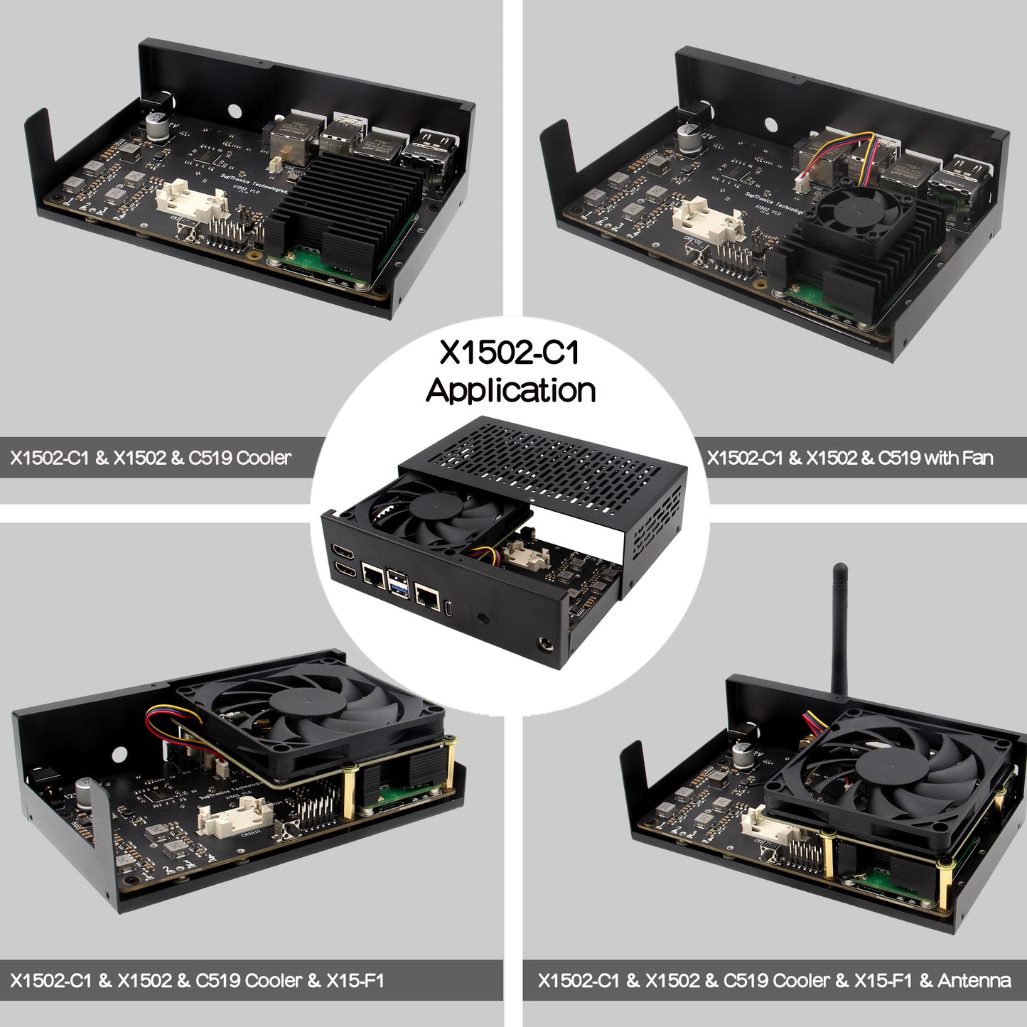 Geekworm X1502-C1 Metal Case Compatible with Raspberry Pi CM5 and X1502 & X15-F1 & C519