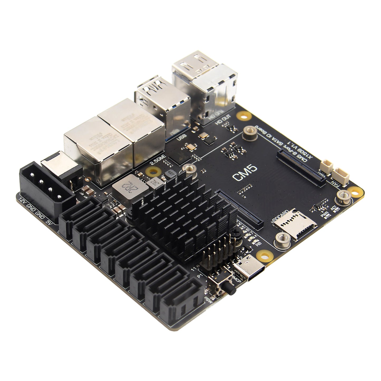 Geekworm X1509 PCIe 3.0 to 8-Port SATA NAS Carrier Board for Raspberry Pi Compute Module 5 (CM5)