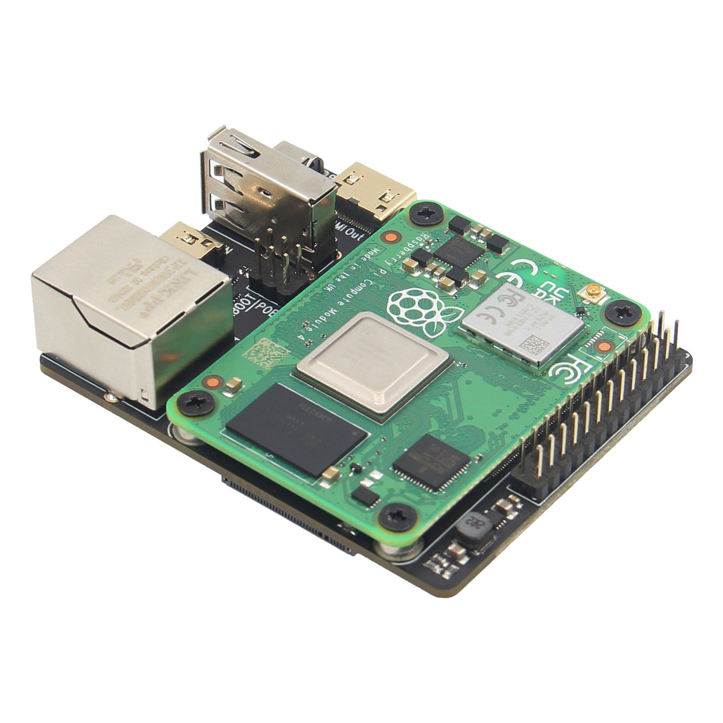Geekworm X635 HDMI to CSI-2 & M.2 NVMe/SATA SSD Carrier Board for Raspberry Pi CM4