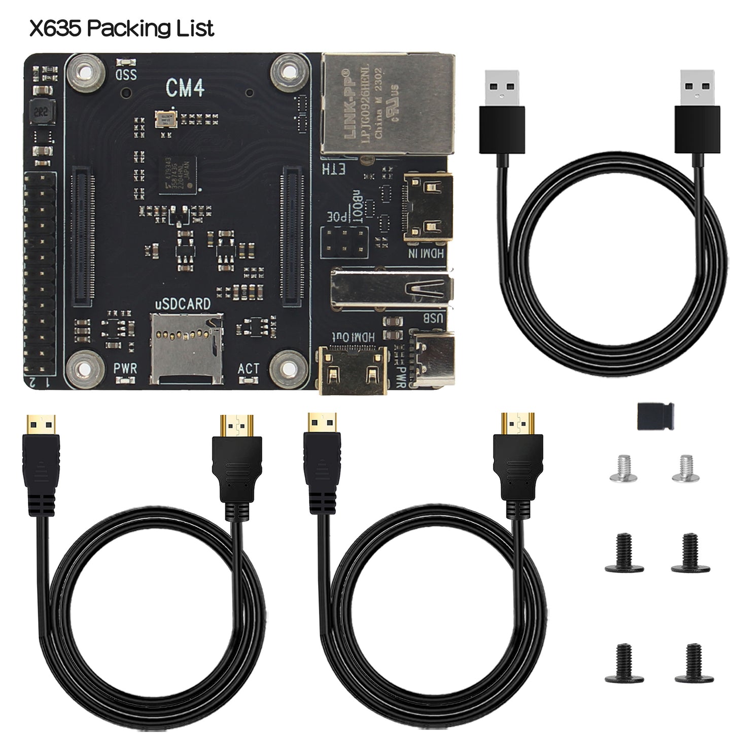 Geekworm X635 HDMI to CSI-2 & M.2 NVMe/SATA SSD Carrier Board for Raspberry Pi CM4
