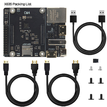 Geekworm X635 HDMI to CSI-2 & M.2 NVMe/SATA SSD Carrier Board for Raspberry Pi CM4