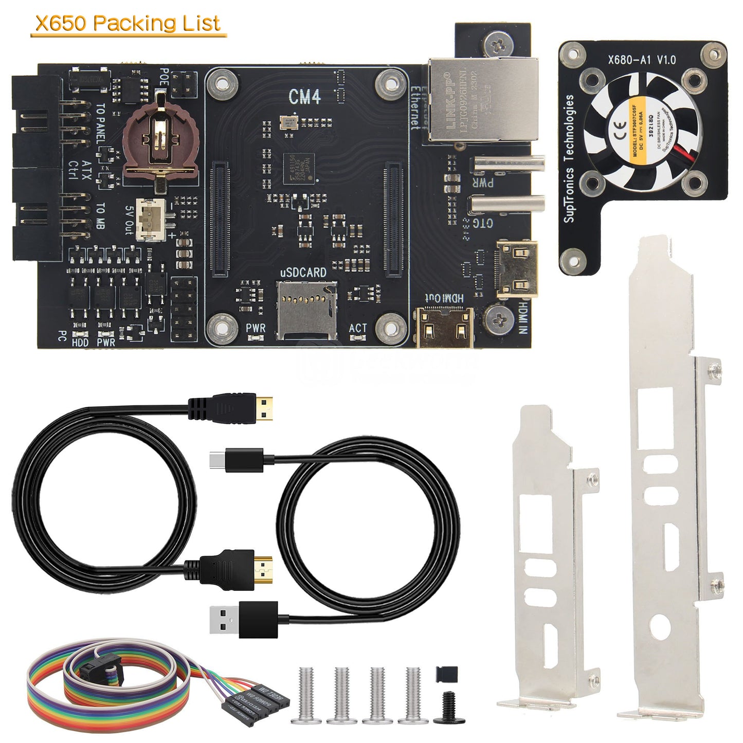 Geekworm X650 V1.3 Open-source KVM Over IP Kit for Raspberry Pi Compute Module 4 (CM4) PCIe Version