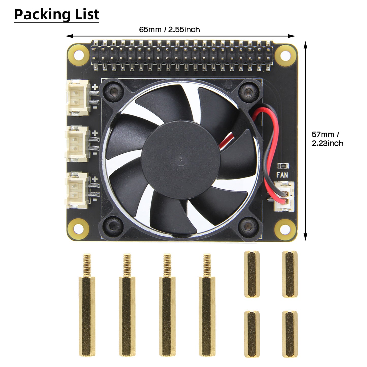 Raspberry Pi 4 Model B Cooling Fan Expansion Board with Silent fan, compatible with Raspberry pi 4 model B / 3B+/2B  (X728-A1)