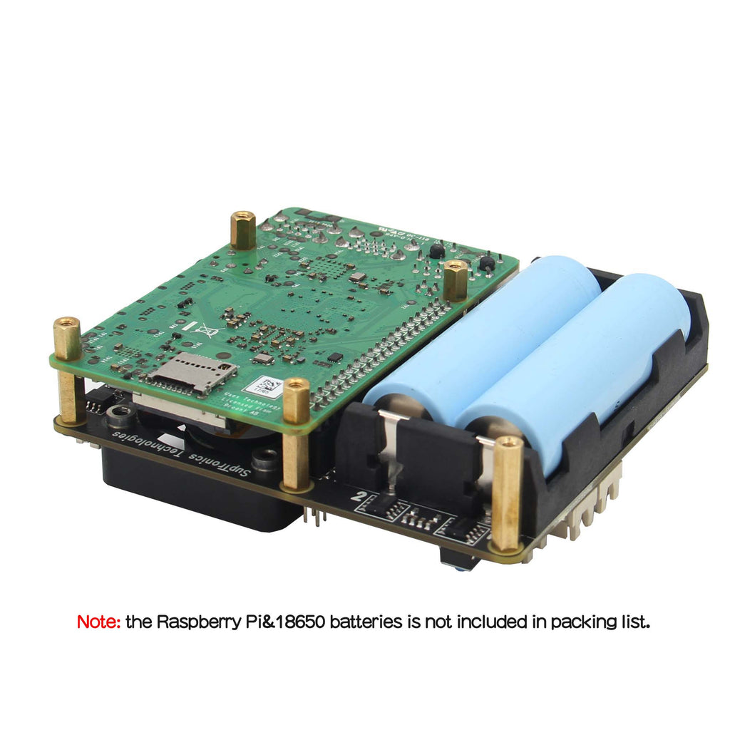 Raspberry Pi 4B/3B+/3B X729 18650 UPS (Max 5.1V 6A) with Wide 6