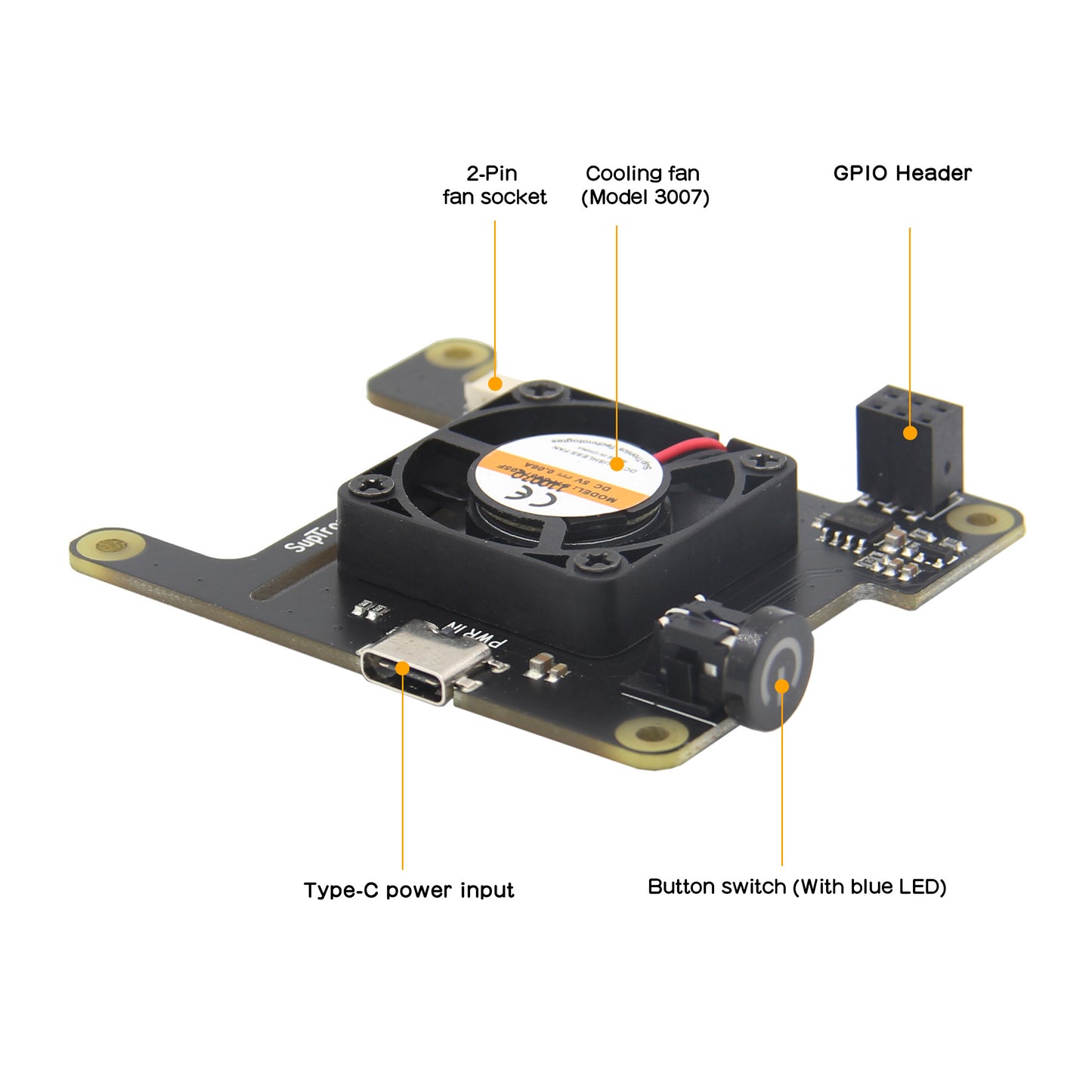 X732 V1.1 Power Management & Cooling Expansion Board for Raspberry Pi 4B/3B+/3B