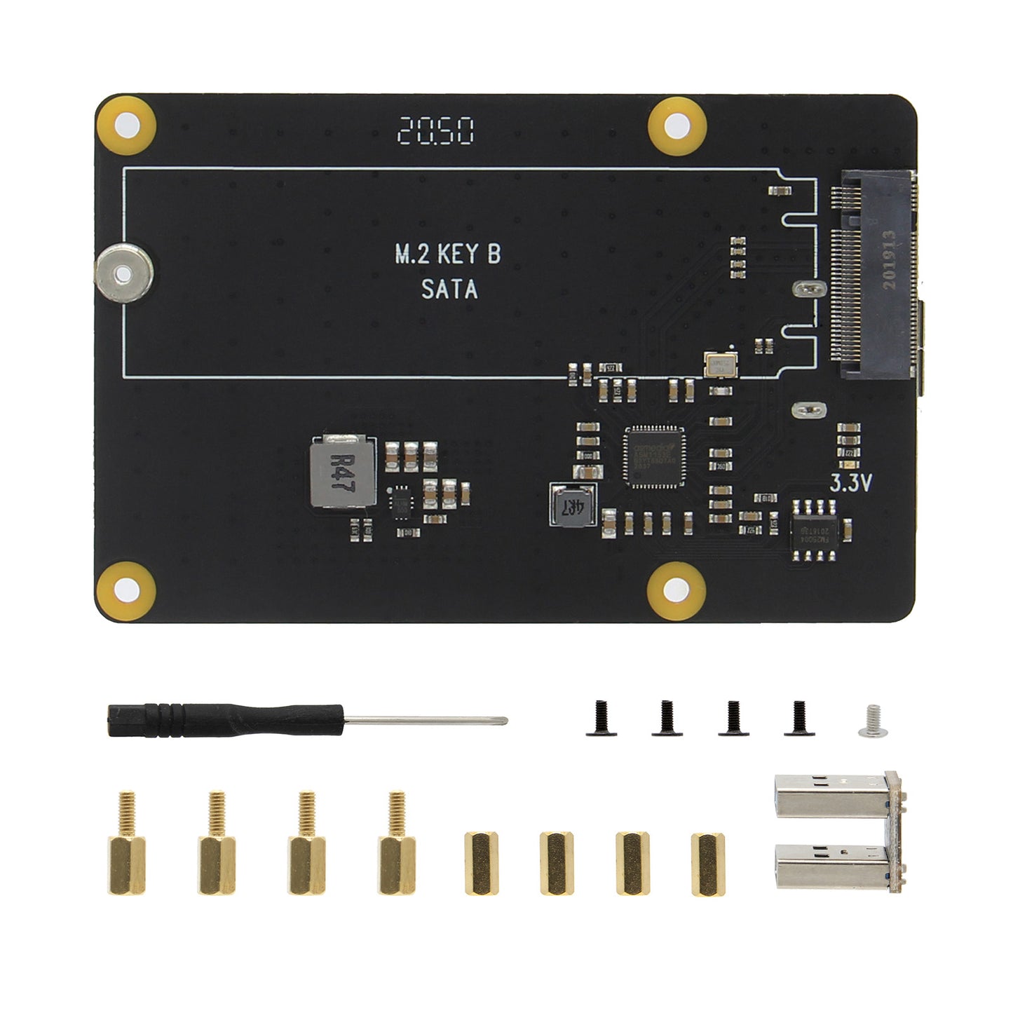 For Raspberry Pi 4, X862 V2.0 M.2 NGFF SATA SSD Storage Expansion Board Support Key-B 2280 SSD