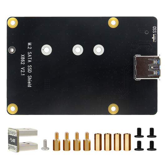 For Raspberry Pi 4, X862 V2.1 M.2 NGFF SATA SSD Storage Expansion Board Support Key-B 2280 SSD