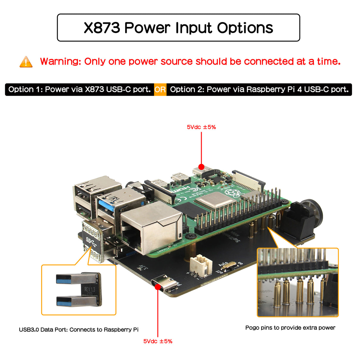 Geekworm X873 V2.0 M.2 NVME SSD Storage Expansion Board for Raspberry Pi 4