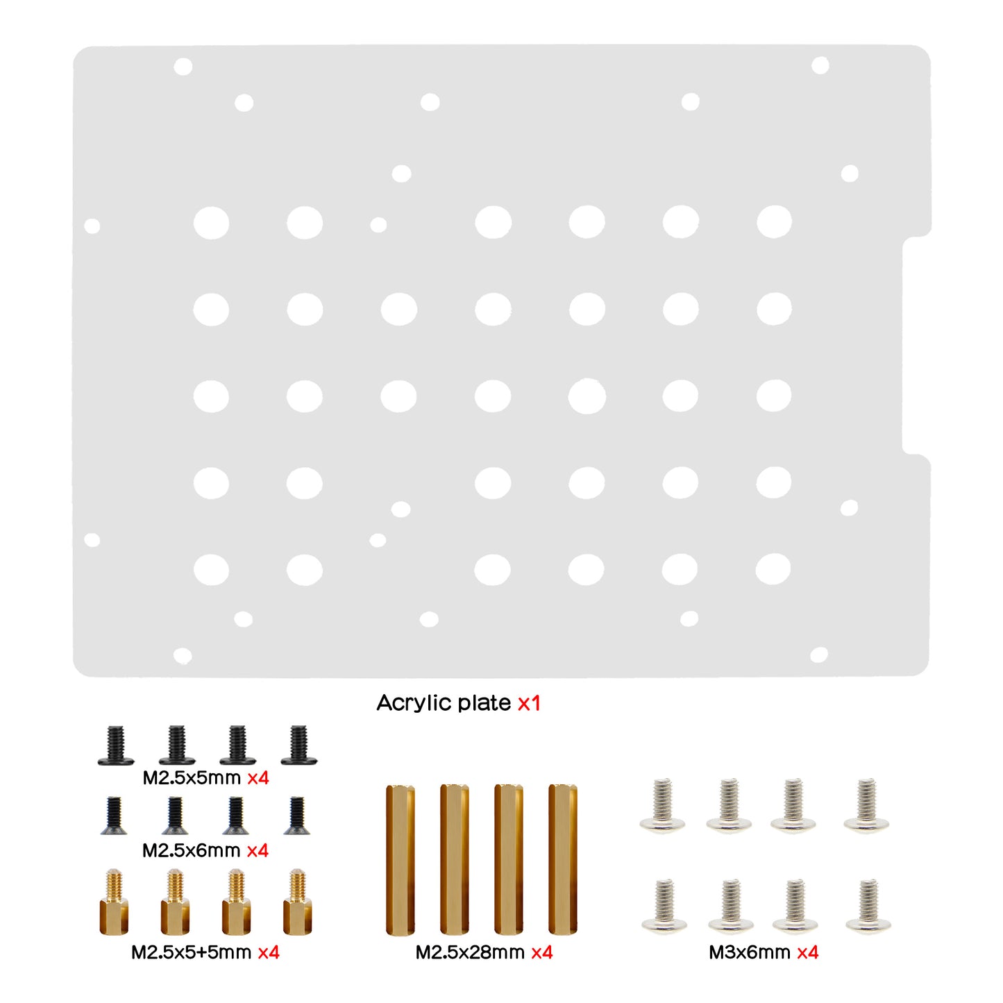 Geekworm 2mm Thickness Acrylic Plate for X880/X1009 and 3.5 inch SATA HDD/2.5 inch SATA HDD/SSD