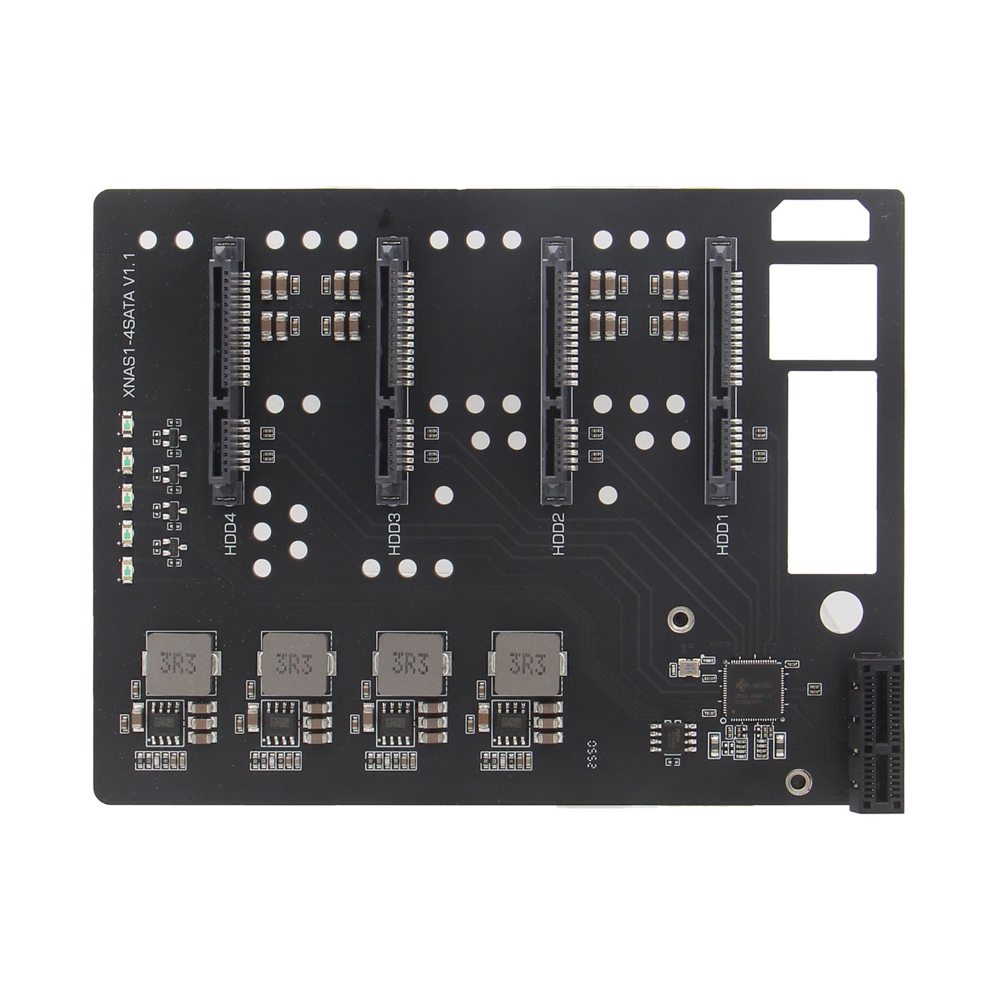 Geekworm XNAS1 4-bay 3.5" SATA HDD NAS Expansion Board Case Kit for Raspberry Pi Compute Module 5 (CM5)