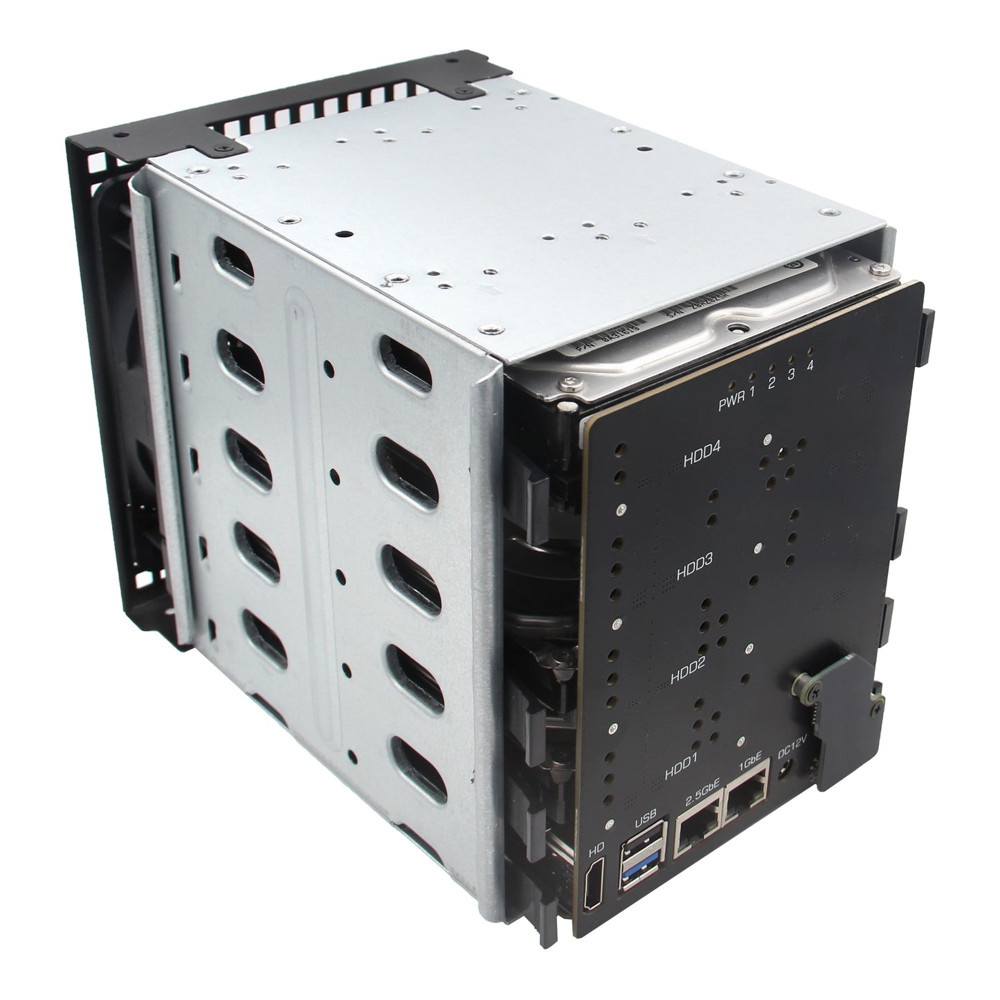 Geekworm XNAS1 4-bay 3.5" SATA HDD NAS Expansion Board Case Kit for Raspberry Pi Compute Module 5 (CM5)