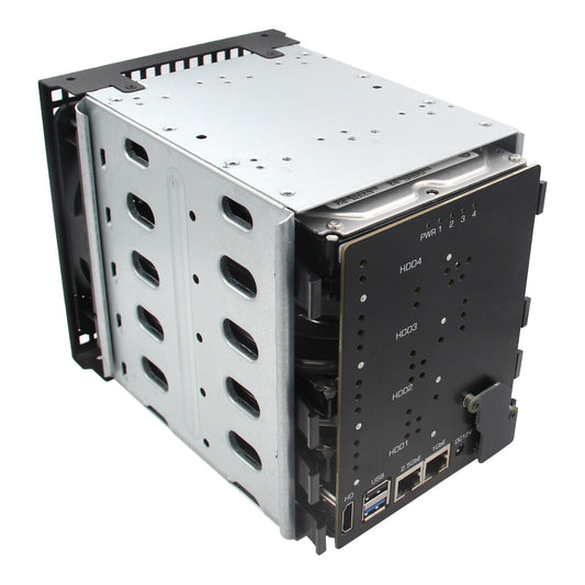 Geekworm XNAS1 4-bay 3.5" SATA HDD NAS Expansion Board Case Kit for Raspberry Pi Compute Module 5 (CM5)