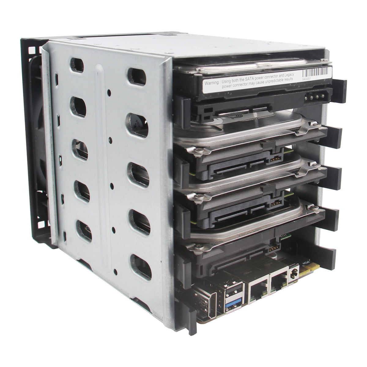 Geekworm XNAS1 4-bay 3.5" SATA HDD NAS Expansion Board Case Kit for Raspberry Pi Compute Module 5 (CM5)