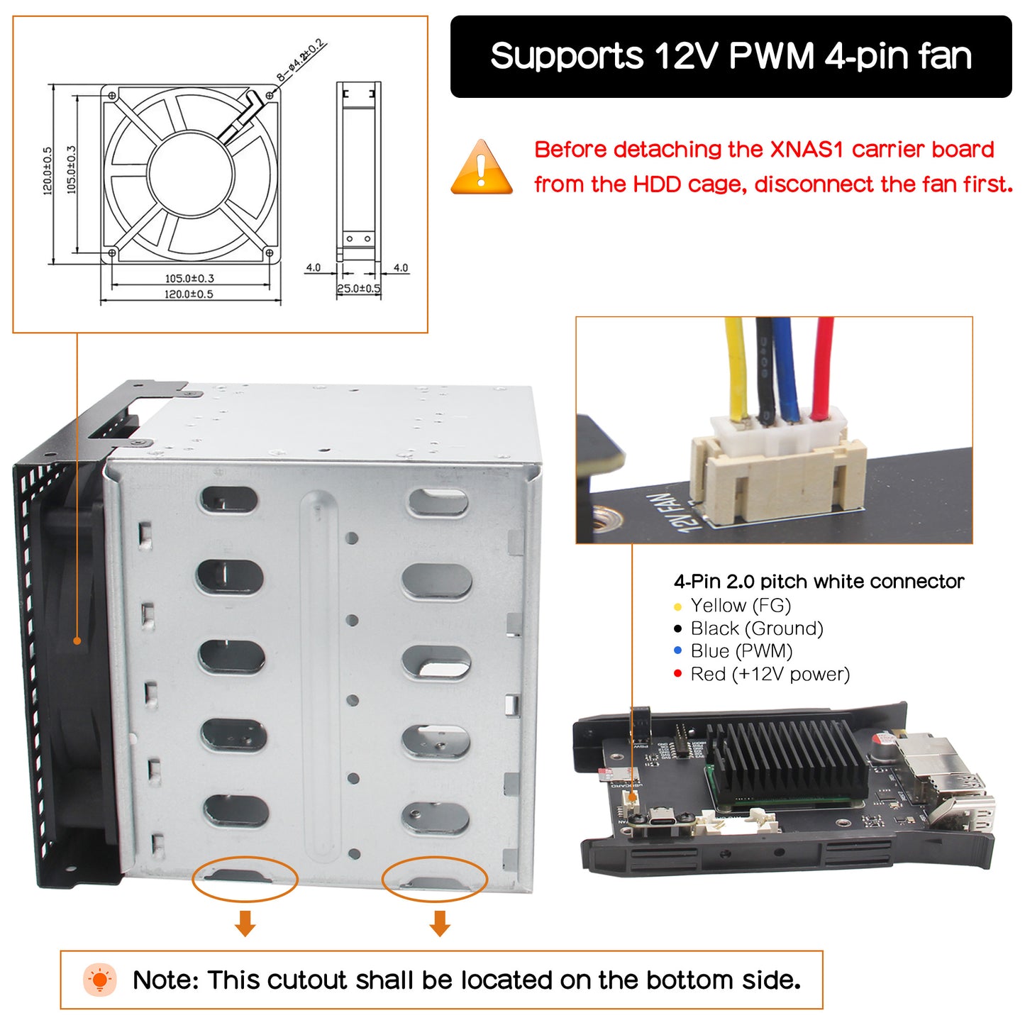 Geekworm XNAS1 4-bay 3.5" SATA HDD NAS Expansion Board Case Kit for Raspberry Pi Compute Module 5 (CM5)