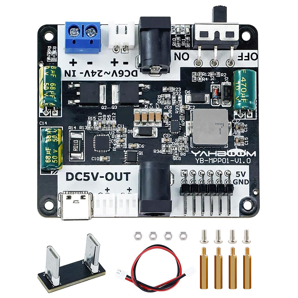 Voltage Regualtor Power Expansion Board with 6~24V Wide Input for Raspberry Pi 5/4B/RDK Series/Robotics & Embedded Projects