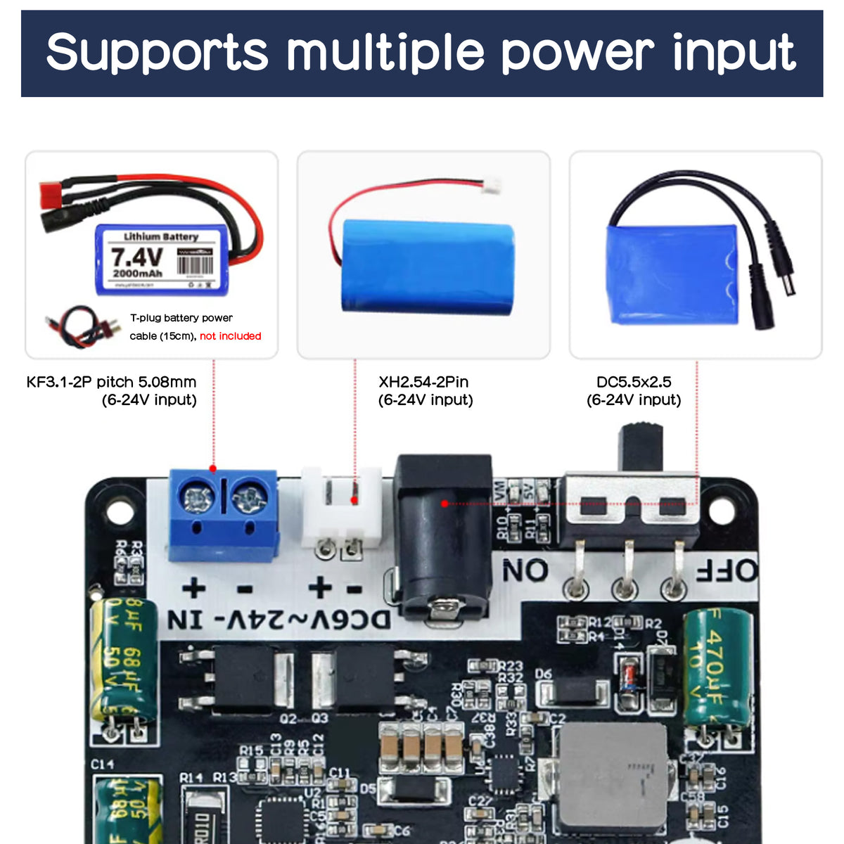 Voltage Regualtor Power Expansion Board with 6~24V Wide Input for Raspberry Pi 5/4B/RDK Series/Robotics & Embedded Projects