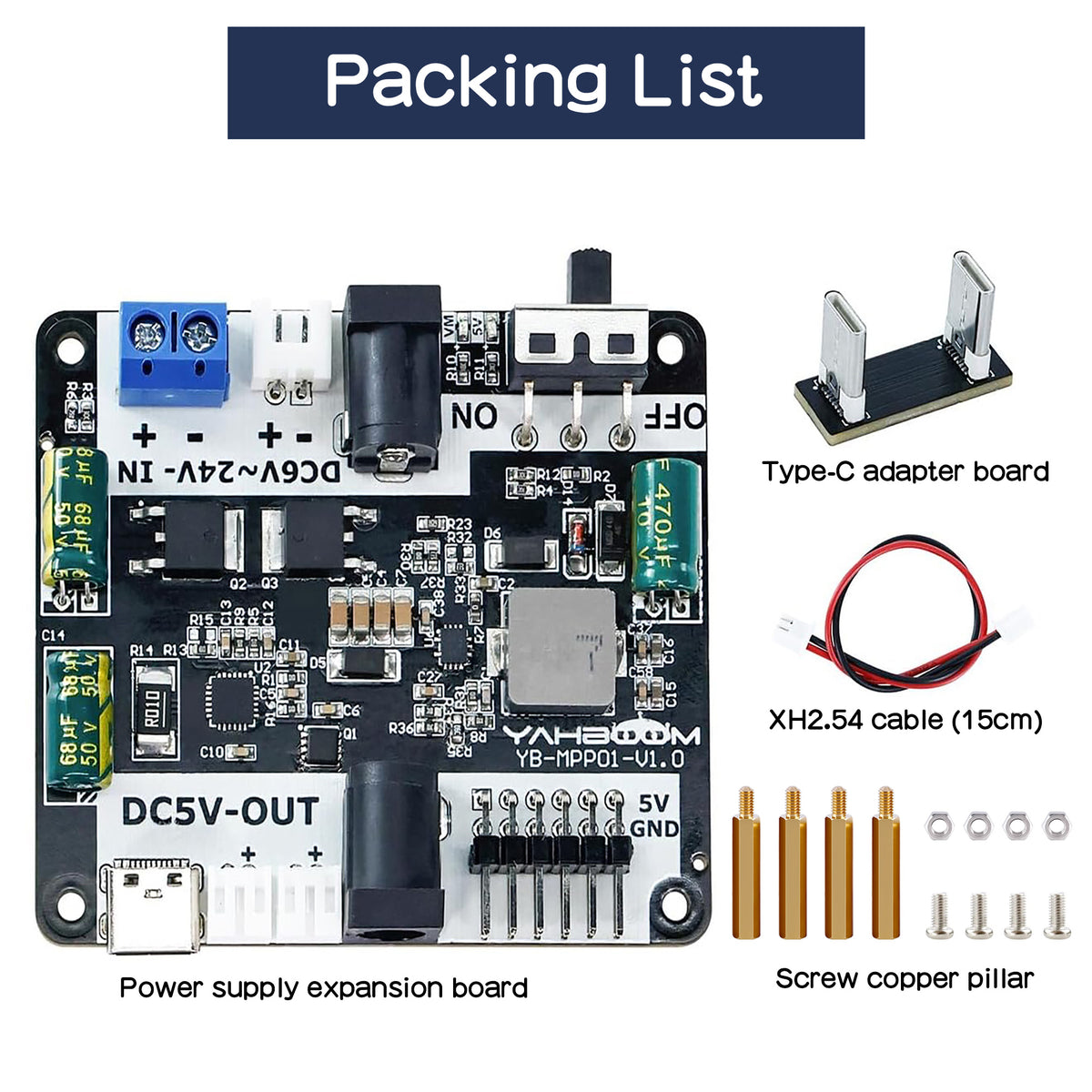 Voltage Regualtor Power Expansion Board with 6~24V Wide Input for Raspberry Pi 5/4B/RDK Series/Robotics & Embedded Projects