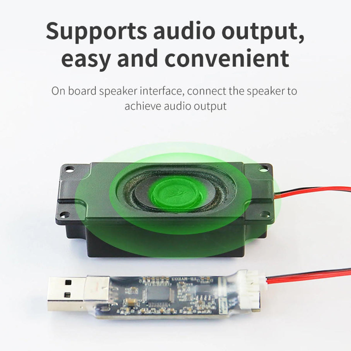 USB Driver-free Sound Card + Speaker Kit for Raspberry Pi / Jetson Nano / RDK X3