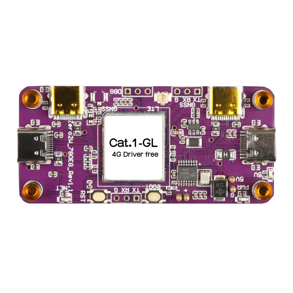 RPi0 4G Cat1-Hub LTE Expansion Board for Raspberry Pi Zero / Zero 2W | Global Cat-1 Module, Driver-Free, 3× USB-C Host Ports, Pogo-Pin Powered