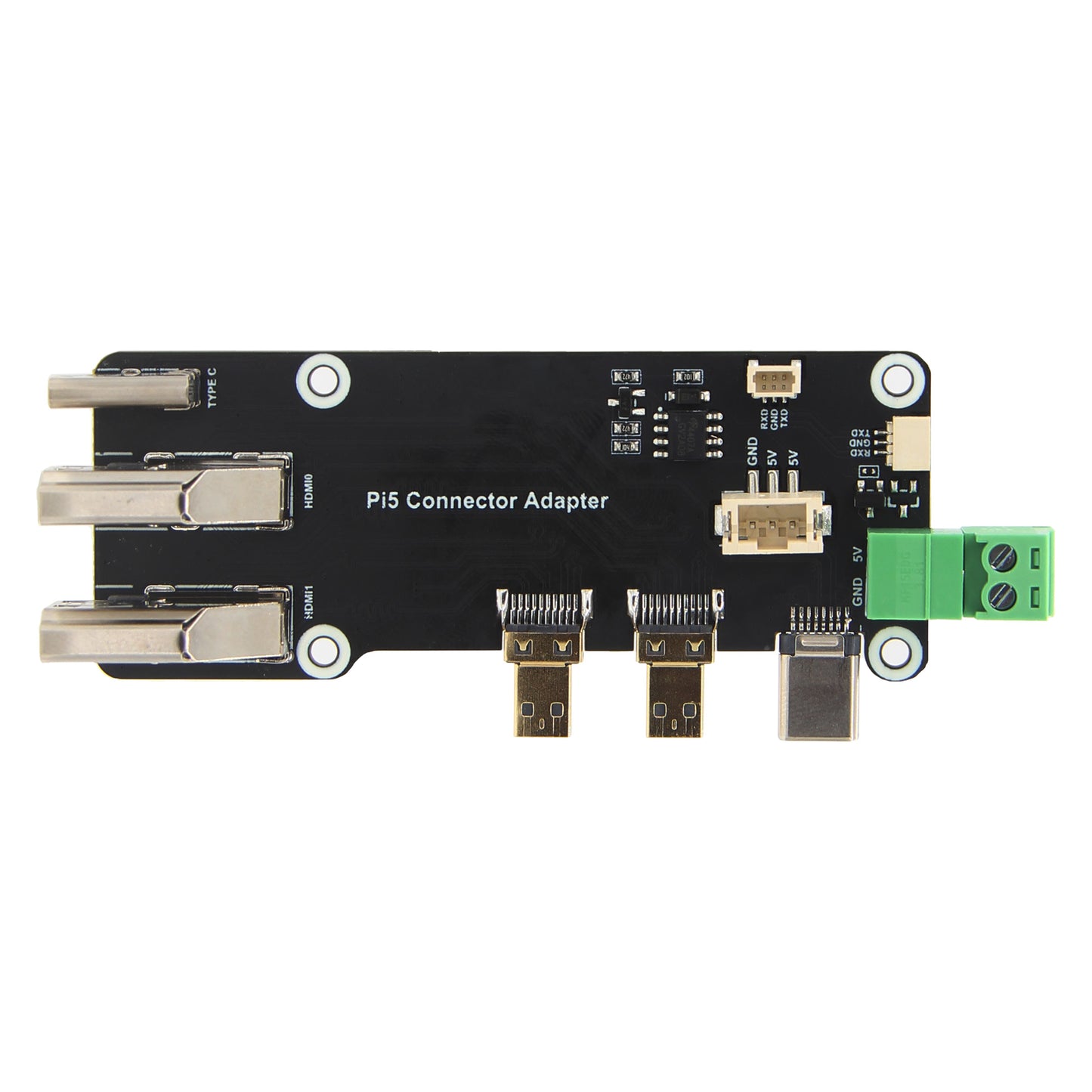 Micro HDMI to HDMI Multifunctional Adapter, Compatible with Raspberry Pi 5 / 4B, Two Power Supply Methods, Supports Dual 4K Outputs