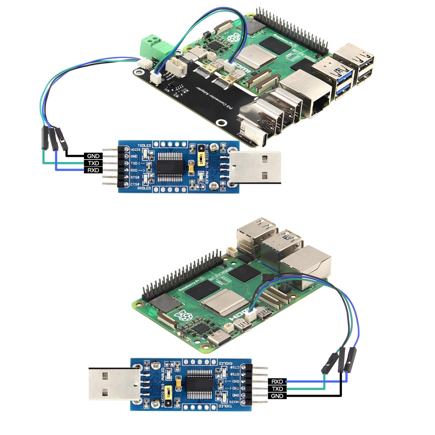 Micro HDMI to HDMI Multifunctional Adapter, Compatible with Raspberry Pi 5 / 4B, Two Power Supply Methods, Supports Dual 4K Outputs