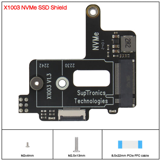 Geekworm X1003 PCIe to M.2 Key-M NVMe SSD PIP TOP for Raspberry Pi 5