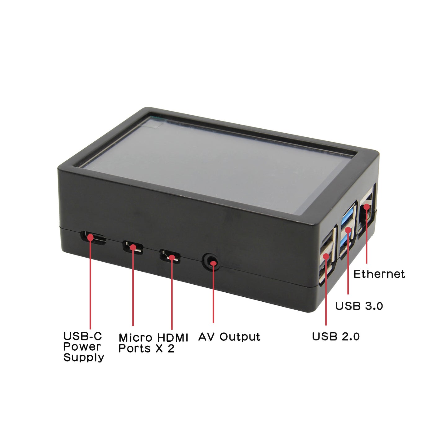 Raspberry Pi 4 Model B 3.5 inch Max 50FPS 480x320 TFT Touch Screen /w ABS Case Kit