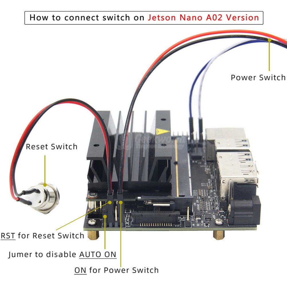 Geekworm N100 Metal Case with Power & Reset Control Switch for Jetson