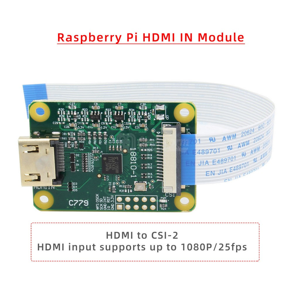 Raspberry Pi HDMI to CSI-2 C779 Adapter Board with 15 pin FFC cable