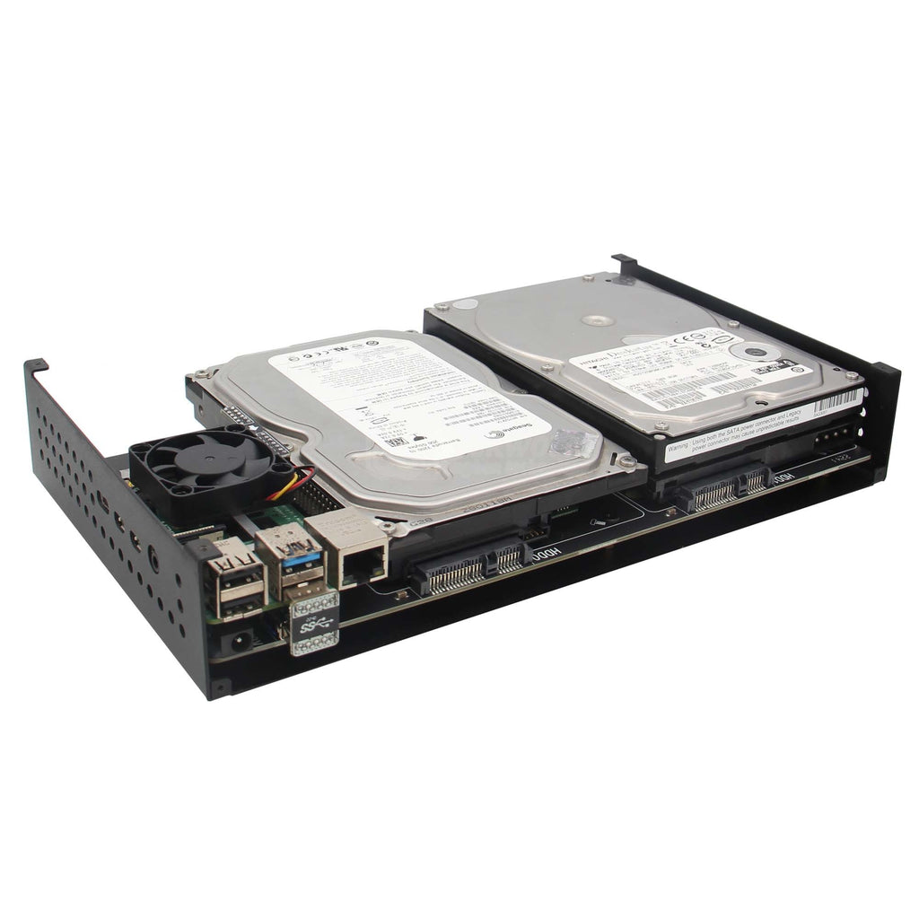 Geekworm NASPi Gemini 3.5 Dual 3.5'' SATA HDD NAS Storage Kit with DC