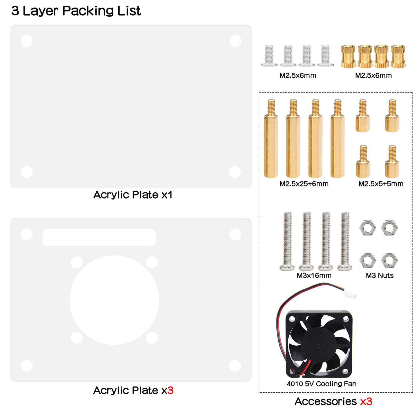 Geekworm Stackable Acrylic Case for Orange Pi 5/5B