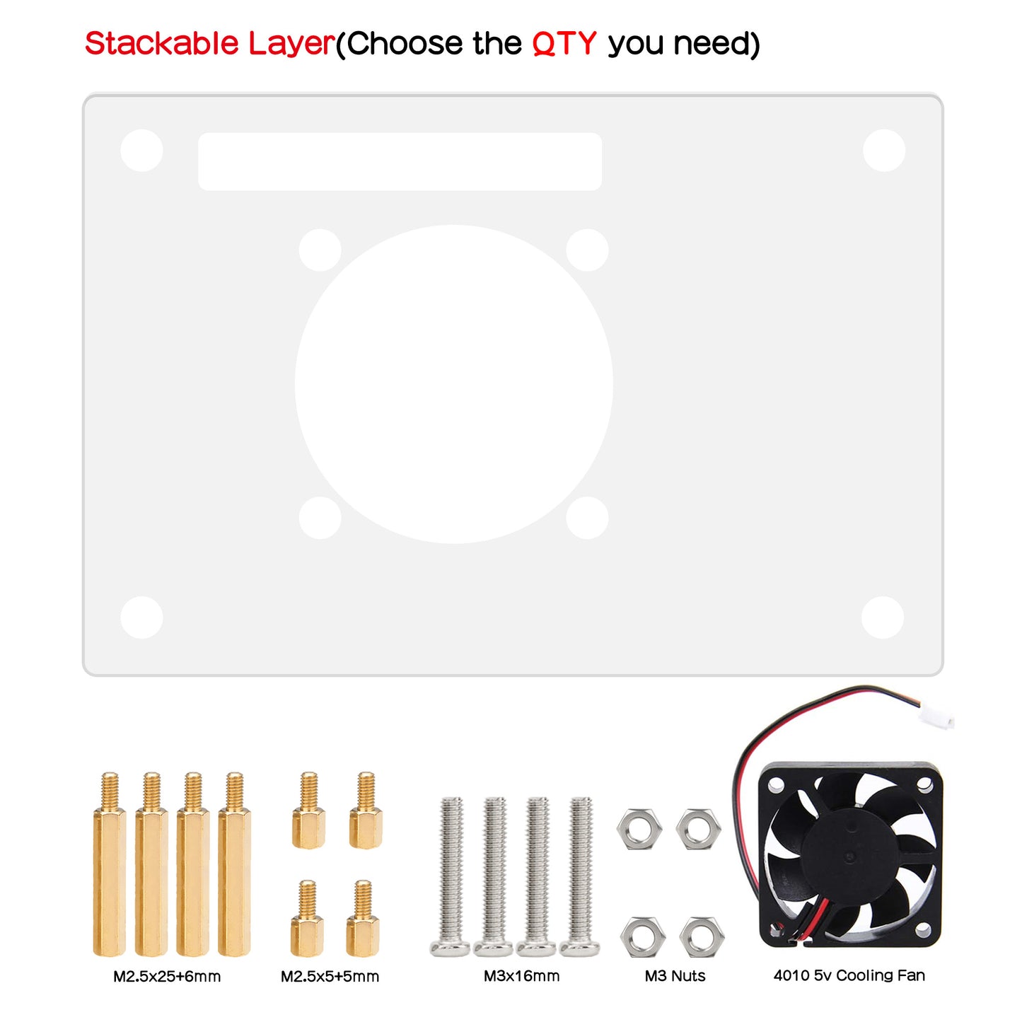 Geekworm Stackable Acrylic Case for Orange Pi 5/5B