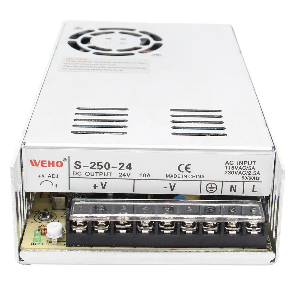 WEHO S-250-24 250W Switching Power Supply 24V 10A Single Output for Raspberry Pi X450 DAC+AMP Expansion Board