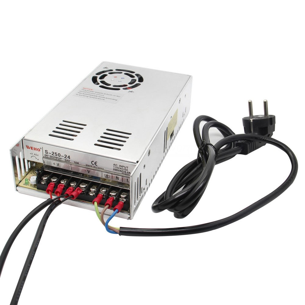 WEHO S-250-24 250W Switching Power Supply 24V 10A Single Output for Raspberry Pi X450 DAC+AMP Expansion Board