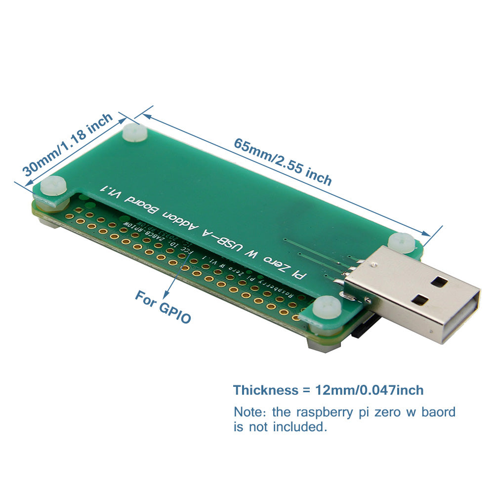 Raspberry Pi Zero W Use BadUSB USB-A Addon Board /w Case Kit