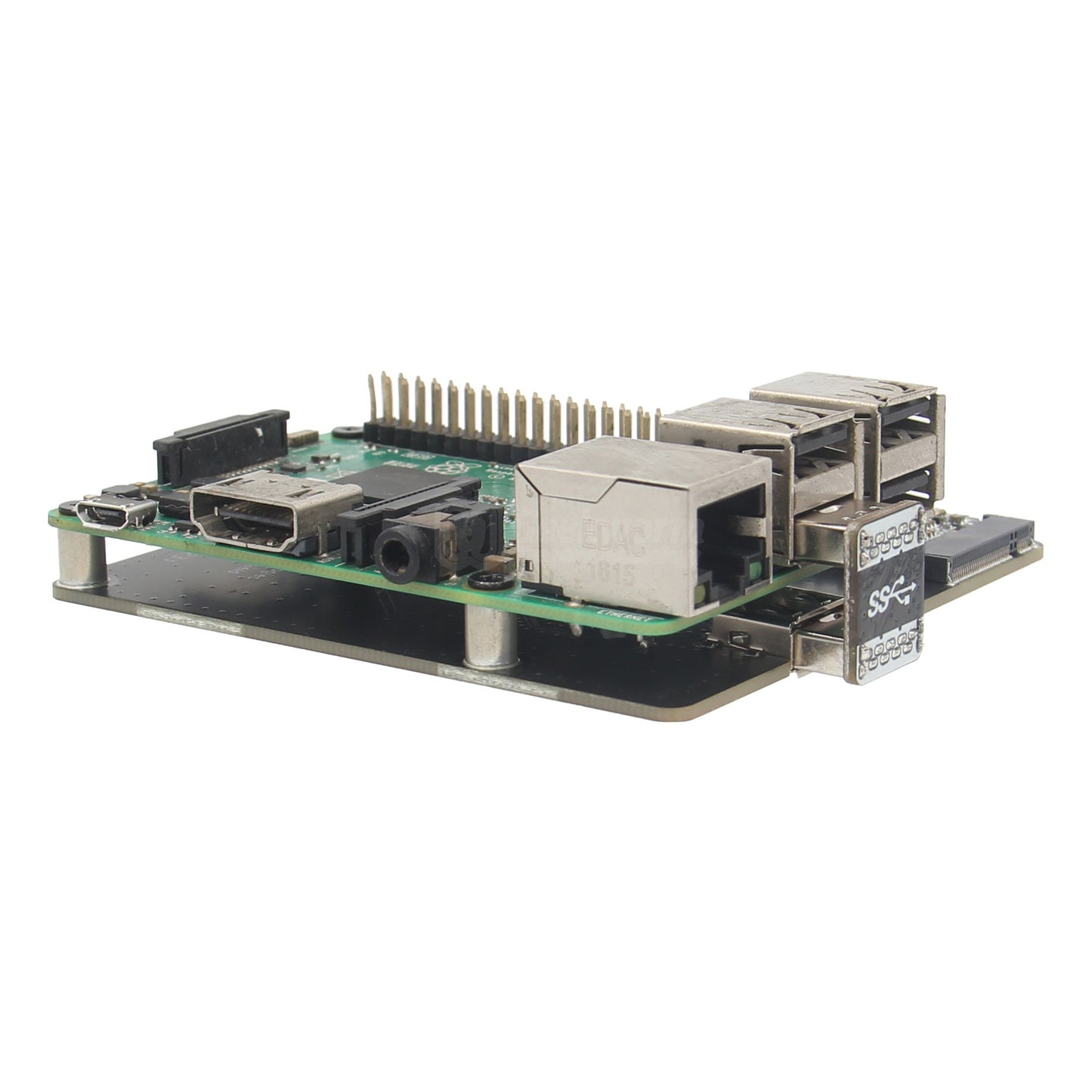 For Raspberry Pi 3B+/3B, X851 M.2 NGFF SATA SSD Storage Expansion Board Support Key-B 2280 SSD