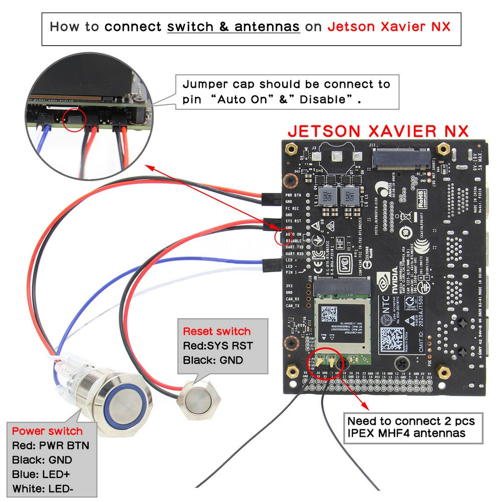 Geekworm N100 Metal Case with Power & Reset Control Switch for Jetson