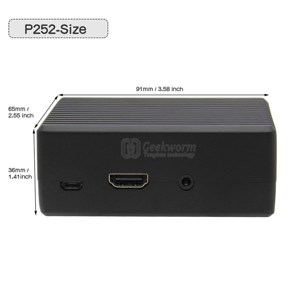 Geekworm Raspberry Pi 3B+/3B Aluminum Alloy Heavy Duty Passive Cooling Case-Black (P252)