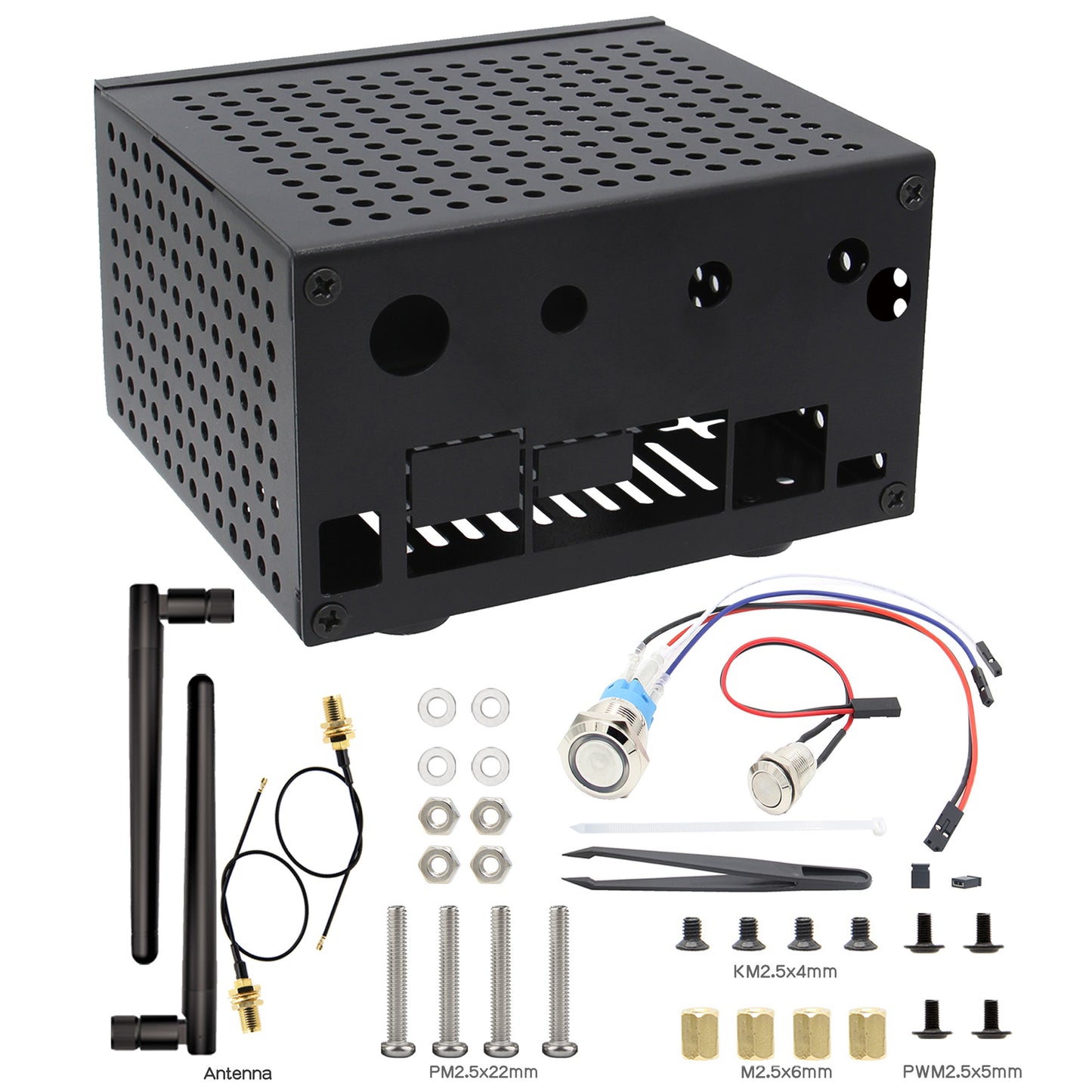 Geekworm N100 Metal Case with Power & Reset Control Switch for Jetson Nano A02/B01/2GB/4GB/ Jetson Xavier NX/Jetson Orin Nano